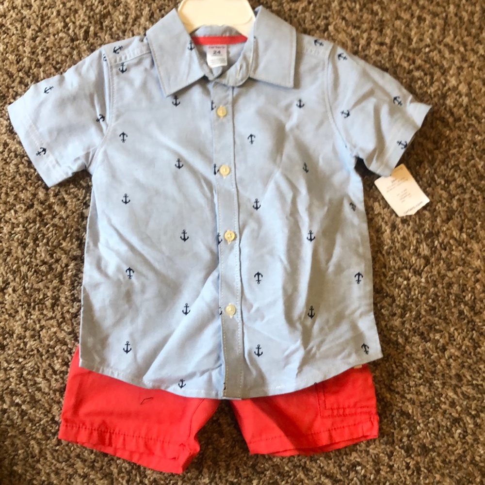 Short/button up shirt set